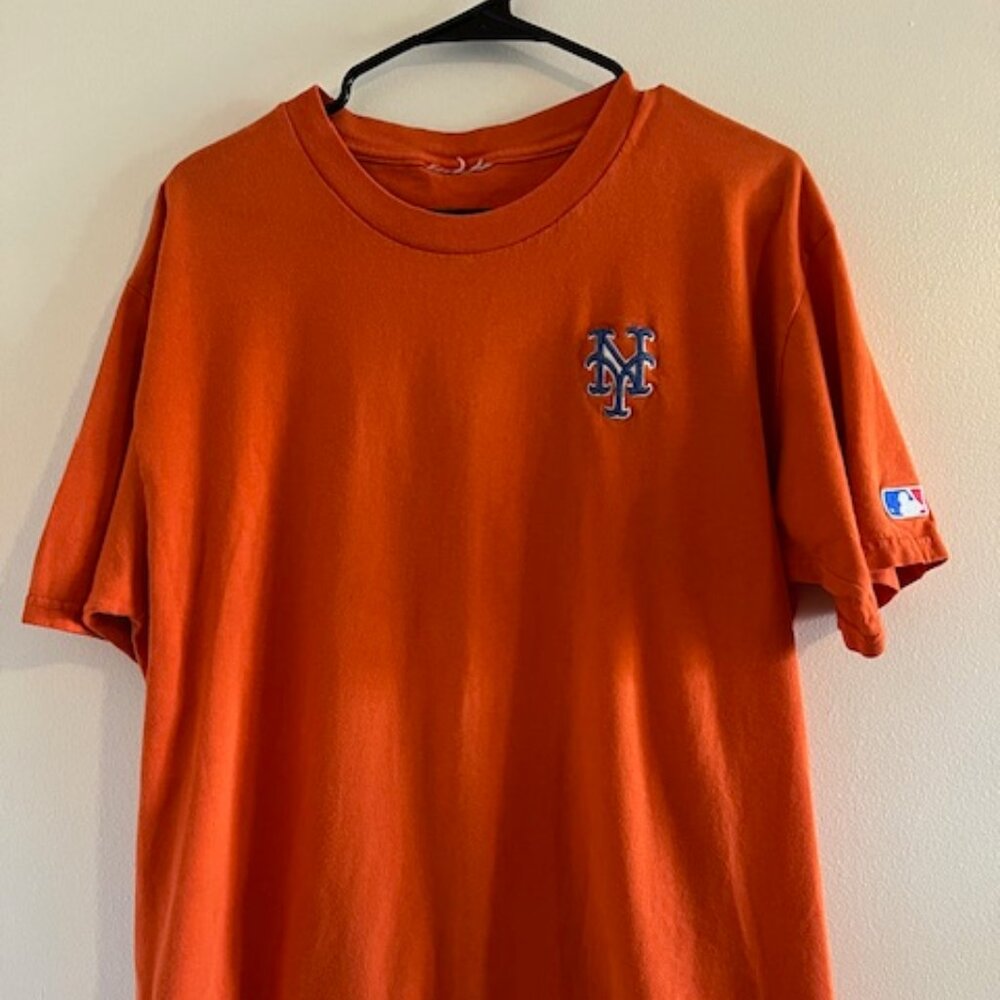 Unisex NY Mets Tee Orange and Blue
